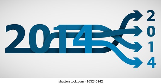 Ways to 2014 | EPS10 Vector