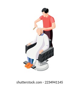 Ways of hair removal and people doing epilation in salon and at home isometric icons set isolated on white background 3d vector illustration