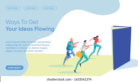Ways and Methods to Get Business Ideas Flowing with People Cartoon Characters Searching Means for Plans Realization. Services to Promote Entrepreneurs Start Up Projects. Flat Vector Illustration.
