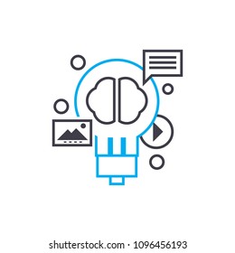 Ways of perception linear icon concept. Ways of perception line vector sign, symbol, illustration.
