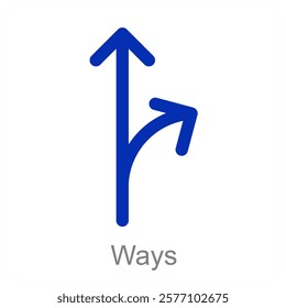 Ways and route icon concept