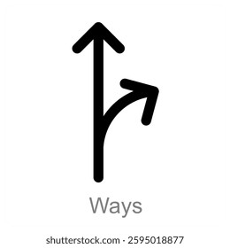Ways and route icon concept
