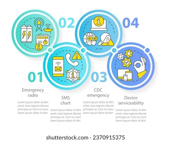 Ways to stay tuned circle infographic template. Nuclear disaster. Data visualization with 5 steps. Editable timeline info chart. Workflow layout with line icons. Myriad Pro-Regular font used