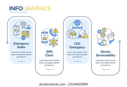 Formas de mantener la plantilla de infografía rectangular sintonizada. Desastre nuclear. Visualización de datos con 5 pasos. Gráfico de información de línea de tiempo editable. Diseño de flujo de trabajo con iconos de línea. Lato-Bold, fuentes regulares usadas