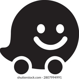 Стиль Waze Счастливый Призрак Навигации Символ


