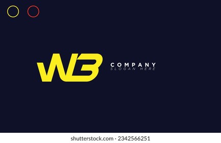 WB Alphabet letters Initials Monogram logo BW, W and B