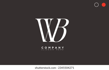 WB Alphabet letters Initials Monogram logo BW, W and B