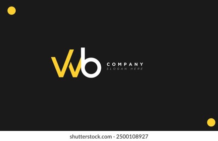  Letras del alfabeto WB Iniciales Logotipo del monograma BW, W y B