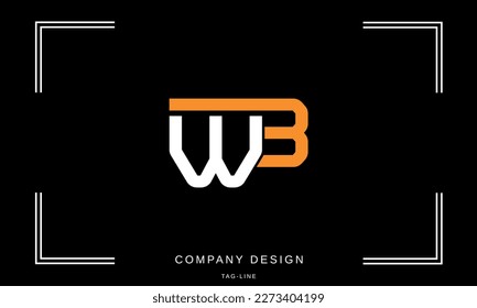 Monograma del logotipo de las letras abstractas para WB, BW