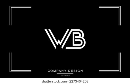 WB, BW, Abstract Letters Logo Monogram