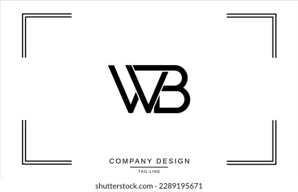 Monogramm für WB, BW, abstrakte Buchstaben des Logos