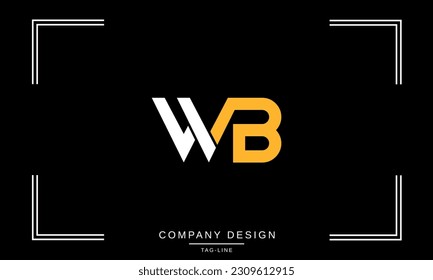 WB, BW, Abstract Letters Logo Monogram