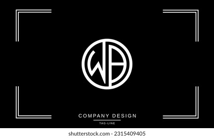 WB, BW, Abstract Letters Logo Monogram