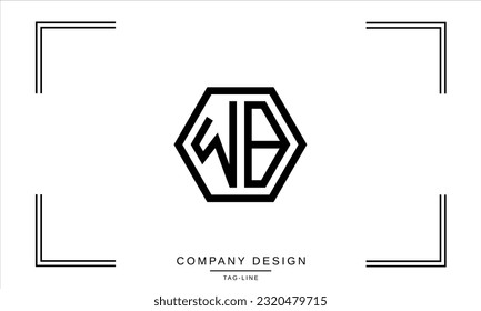 Monogramm für WB, BW, abstrakte Buchstaben des Logos