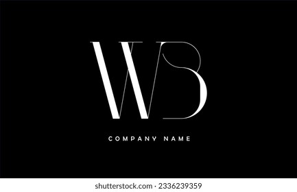 WB, BW Abstract Letters Logo Monogram