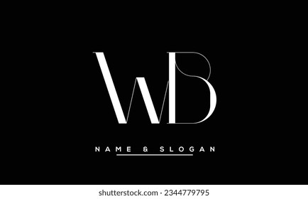Monograma del logotipo de las letras abstractas de BW