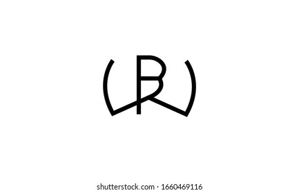 WB BW abstract vector logo monogram template