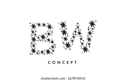 WB BW abstract vector logo monogram template
