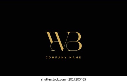 Monograma del logotipo de las letras de los alfabetos de BW, BW