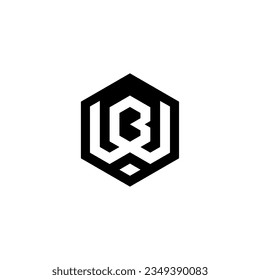 WB BW B W initial letters looping linked hexagon monogram logo Vector.