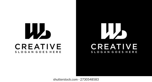 Vector de diseño de logotipo de letra inicial WB o BW