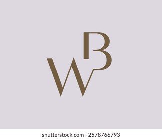 WB or BW letter logo icon design. Classic style luxury initials monogram.