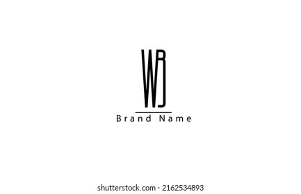 WB BW W B abstract vector logo monogram template