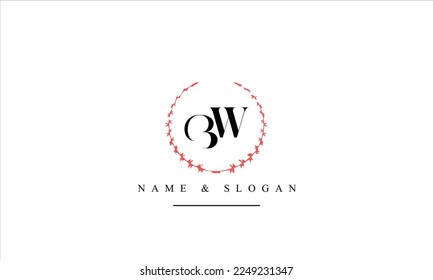 WB, BW, W, B abstract letters logo monogram