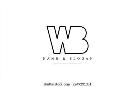 WB, BW, W, B abstract letters logo monogram