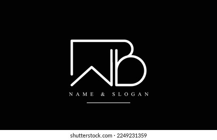 WB, BW, W, B abstract letters logo monogram