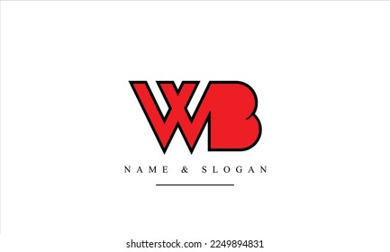 WB, BW, W, B abstract letters logo monogram
