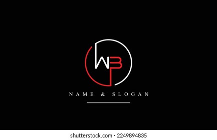 WB, BW, W, B abstract letters logo monogram