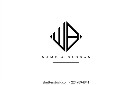 WB, BW, W, B abstract letters logo monogram