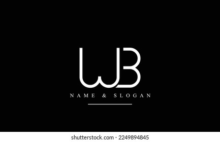 Monograma del logotipo de letras abstractas WB, BW, W, B