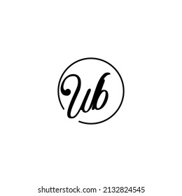 WB circle feminine concept initial logo best for beauty and fashion