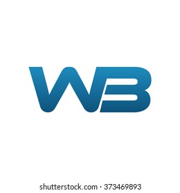WB company linked letter logo blue