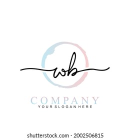 WB handwritten initial logo vector logo template with brush