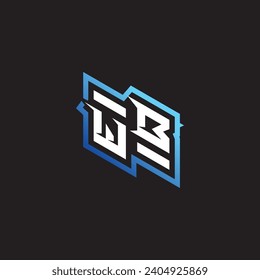 WB initial gaming team, youtube, twitch and clipart stock illustration logo