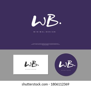 WB Initial handwriting or handwritten logo for identity. Logo with signature and hand drawn style.