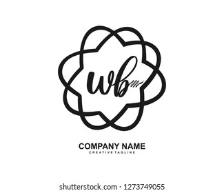 WB Initial Handwriting Logo Template Vector