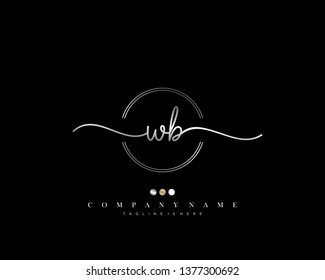 WB initial handwriting logo template vector