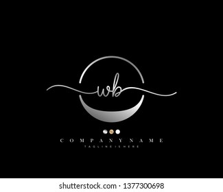 WB initial handwriting logo template vector