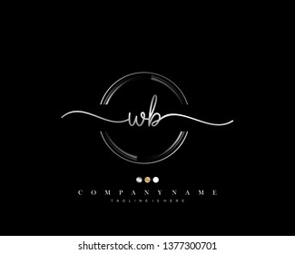 WB initial handwriting logo template vector