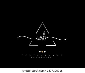 WB initial handwriting logo template vector