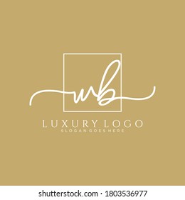 WB Initial handwriting logo template vector