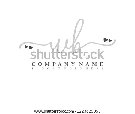 WB Initial handwriting logo vector