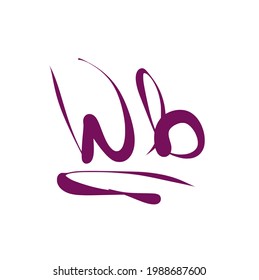 Wb initial handwritten logo for identity