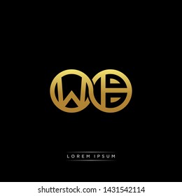 WB initial letter linked circle capital monogram logo modern template