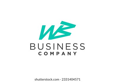 WB initial letter logo design typography icon symbol illustration