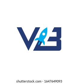 WB initial letter with rocket design logo, elements, icons, symbols, abstract, shapes. Creative inspiration idea with flat style for business company, template collection, marketing promotions.